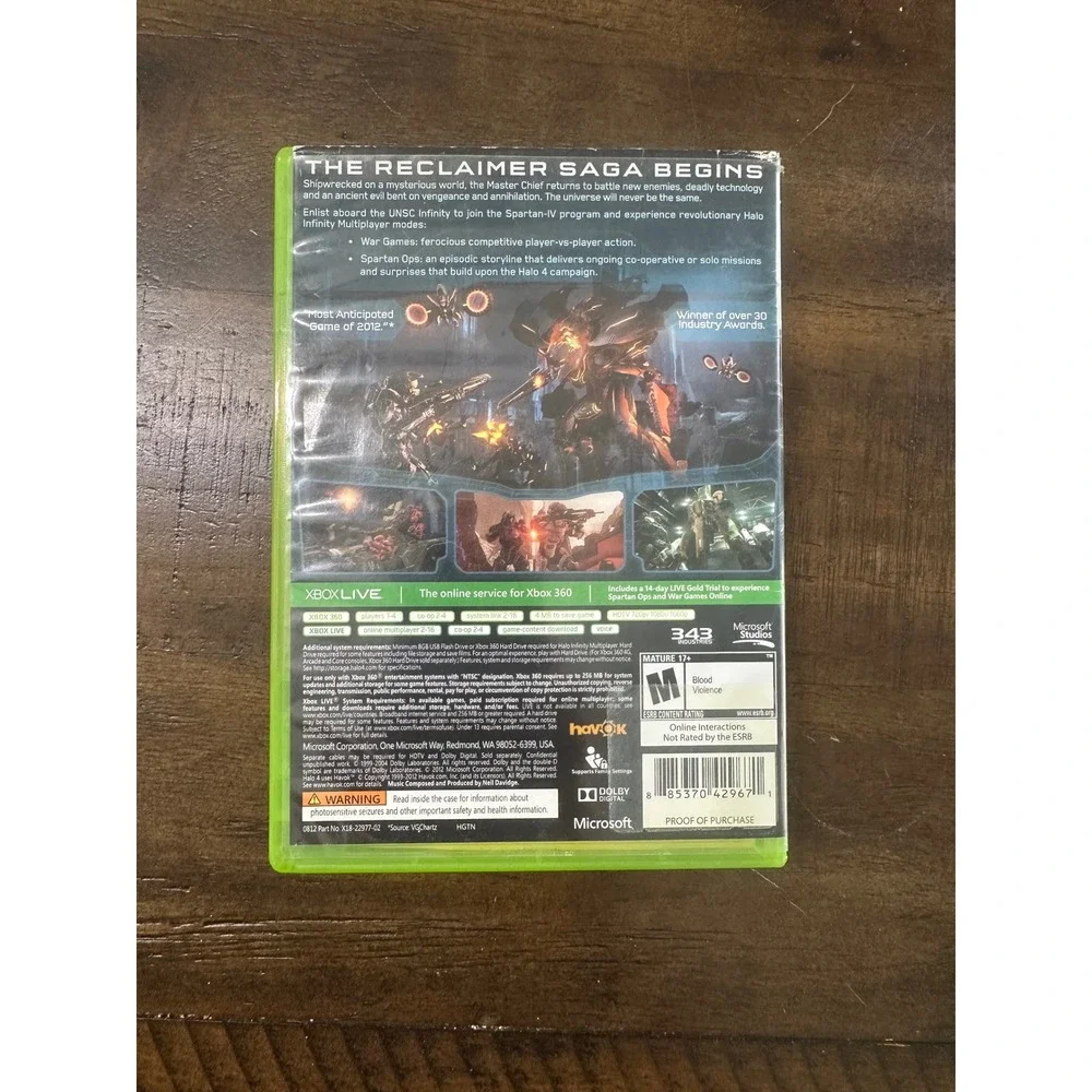 Halo 4 Microsoft Xbox 360 Video Game 2-Disc Set with Manual 343 Industries‎ NTSC